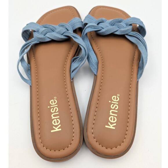 Kensie Raine Knotted Slide Sandal Slip On Women's Denim Blue Size US8.5M EU39 - Picture 5 of 11